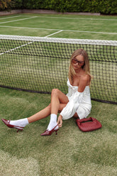 Lilly Off-Shoulder Bow Mini Dress White